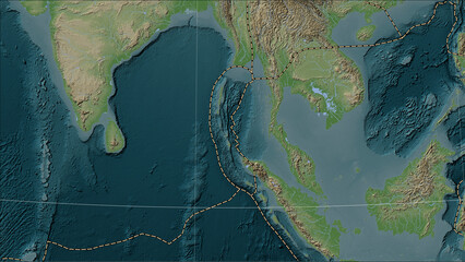 Near Burma plate. Boundaries on the map
