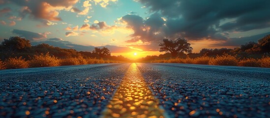 sunset background highway - obrazy, fototapety, plakaty