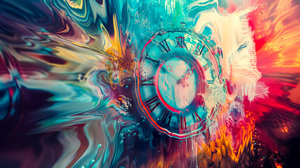 Abstract time warp concept art - obrazy, fototapety, plakaty