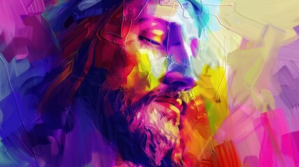watercolor illustration of the face of jesus christ