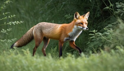 A Fox With Its Sleek Body Darting Through The Unde Upscaled 2