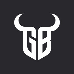Letter G B Bull logo design template