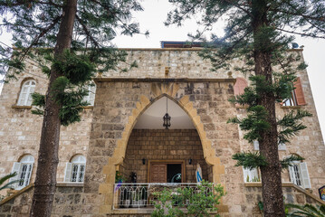 Fototapeta na wymiar Parish house in St John Marcus Maronite Monastery in Old Town of Byblos, one of oldest cities in the world, Lebanon