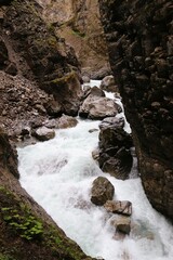 Schnellstelle in einer Klamm