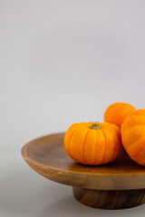 Beautiful little pumpkins. Autumn season concept.