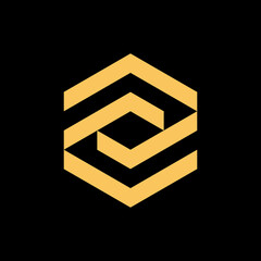 Abstract luxury geometric hexagon logo design template