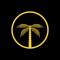 Palm tree logo design template