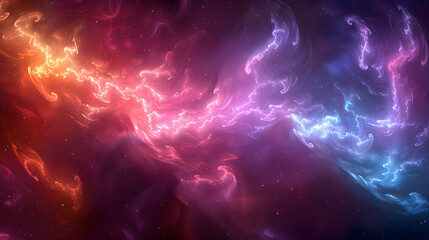 The colorful background of outer space gives off a mysterious, fantasy feel.
