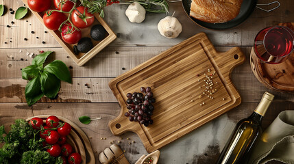 A cutting board on a table