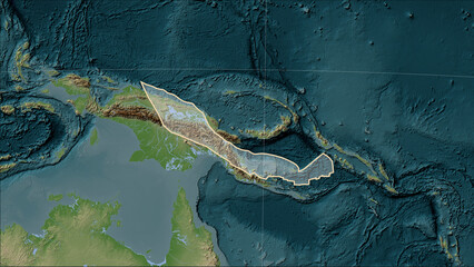 Woodlark tectonic plate on the map