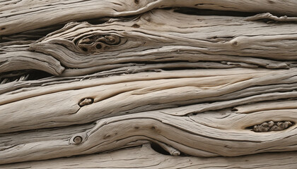 Various textured pieces of driftwood on white background - obrazy, fototapety, plakaty