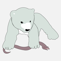 A strong bear defeated a poisonous snake. Vector