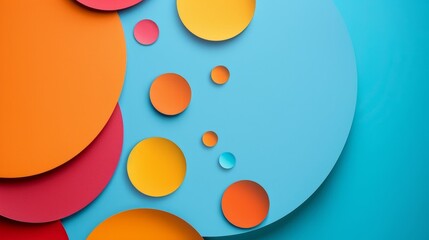 A collection of colorful circles on a blue background, creating a visually appealing and vibrant abstract design - 763246119