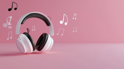Headphones With Musical Notes
