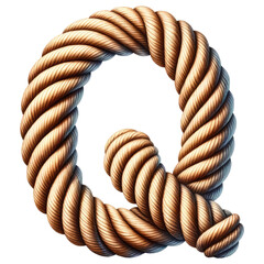 Rope Alphabet Letter Q Illustration.