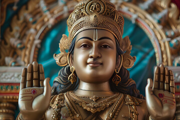 Sacred Idol of Iyappa Swamy: A Manifestation of Divine Austerity and Compassion - obrazy, fototapety, plakaty