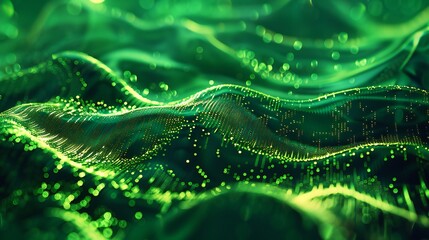 Abstract panorama banner featuring dynamic gradients and neon green hues.