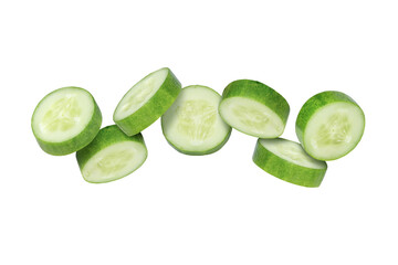 cucumber slices isolated on white