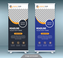 Business Roll Up Standee Design Banner Template Presentation and Brochure Flyer