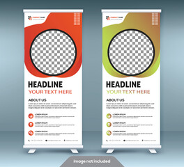 Business Roll Up Standee Design Banner Template Presentation and Brochure Flyer