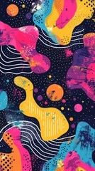 Fototapeta premium Mom's day off relaxation themes Electric neons het on Quirky Abstract Patterns ,