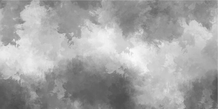 Ash in dark background with clouds, dark ash grunge texture with grainy, Light canvas for modern creative grunge design. Watercolor on deep dark paper background. Vivid textured aquarelle painted