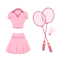 Badminton women's pink equipment set	