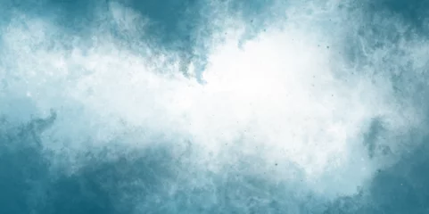 Fotobehang Clouds in the fog. dark blue indigo watercolor splash background. Hand painted watercolor sky and clouds, abstract watercolor background, vector illustration. Design for your date, postcard, banner. © Fannaan