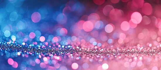 Abstract blue and purple glitter wallpaper with bokeh background
