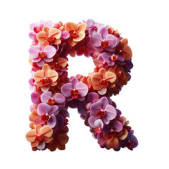 Isolated Floral Letter on a Clear PNG Canvas, Generative AI