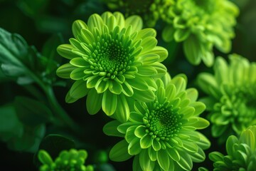 Beautiful Green Chrysanthemum in Bloom - Delicate Daisy with Bright Daylight Colours - Perfect for Florists and Floral Arrangements