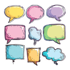 set of speech bubbles