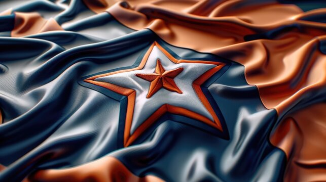Astros MLB Team Logo on Waving Jersey Fabric. Editorial 3D Rendering of the American Baseball Logotype for Sports Games and Seasons