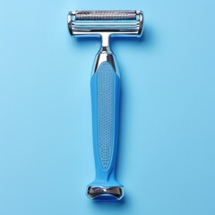 Obraz premium Blue Pivoting Shaving Razor Isolated on White. Perfect for Daily Grooming for Men