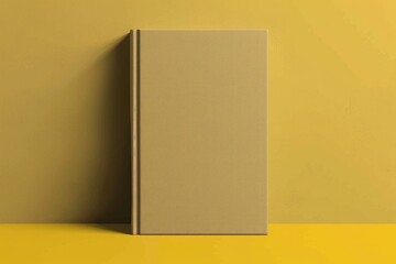 Book Cover Mockup: Vertical Blank Canvas Booklet Catalog with Copy Space, Clipping Path and Closed Background