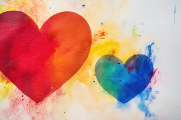colorful painted heart picture illustration