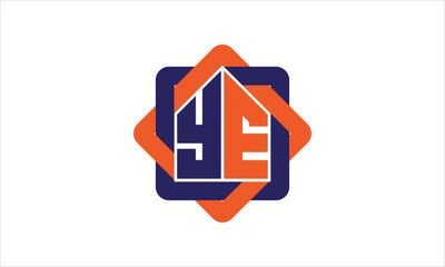 YE real estate logo design vector template.