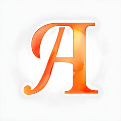Vibrant Orange Neon Capital Letter Icon: Eye-catching Typography Design(Generative AI)