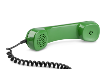 Vintage green telephone handset isolated on a transparent background png