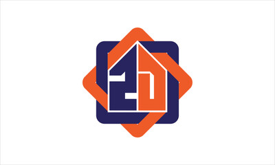 ZD real estate logo design vector template.