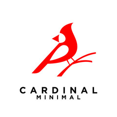 Fototapeta premium cardinal bird logo icon vector illustration template