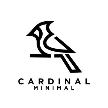 cardinal bird logo icon vector illustration template