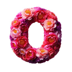 Isolated Floral Letter on a Clear PNG Canvas, Generative AI