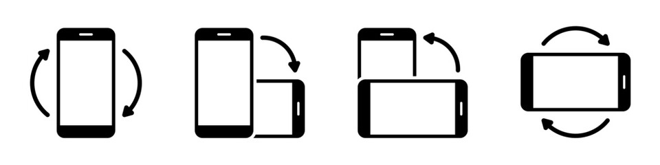 cell phone rotation icon vector. symbol, sign - obrazy, fototapety, plakaty