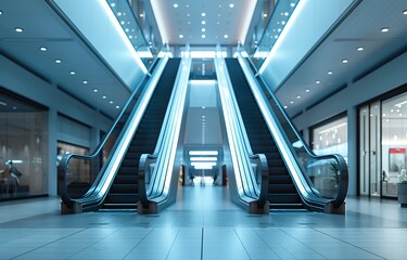 The modern escalators in shopping malls, a means to make it easier for visitors to go up and down,...