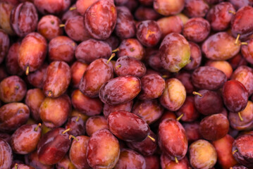 Background from ripe plums. Lots of plums