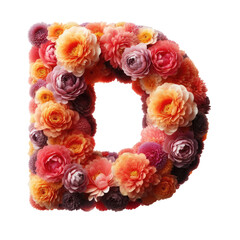 Isolated Floral Letter on a Clear PNG Canvas, Generative AI