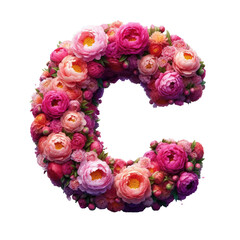 Isolated Floral Letter on a Clear PNG Canvas, Generative AI