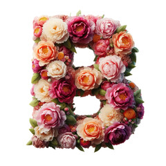 Isolated Floral Letter on a Clear PNG Canvas, Generative AI