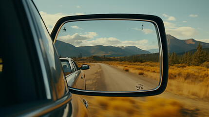 Adjust the rearview mirror in an SUV.